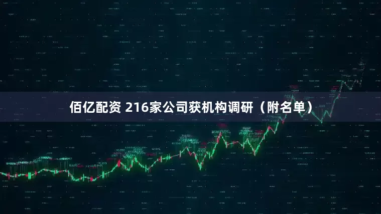 佰亿配资 216家公司获机构调研（附名单）